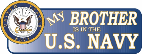 MY BROTHER IS IN THE NAVY  VINYL TRANSFER BUMPER STICKER