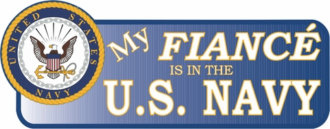 My Fiance Is In The Navy Vinyl Transfer  Bumper Sticker