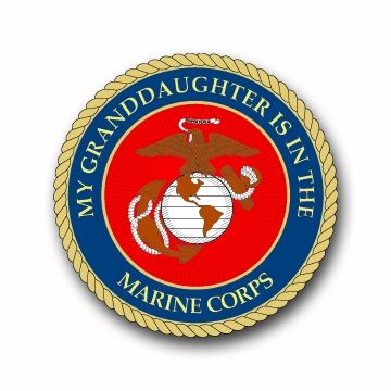 MY GRANDDAUGHTER IS IN THE MARINES  VINYL TRANSFER DECAL