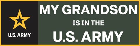 My Grandson Is In The Army Vinyl Transfer Bumper Sticker
