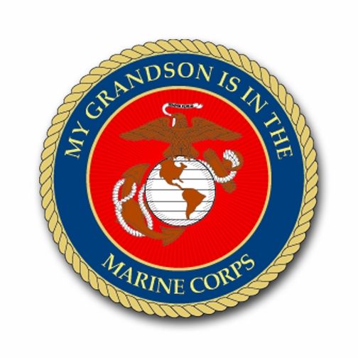 MY GRANDSON IS IN THE MARINES VINYL TRANSFER DECAL