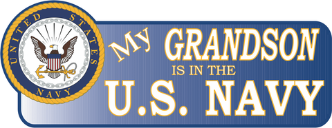 My Grandson Is In The Navy Vinyl Transfer  Bumper Sticker