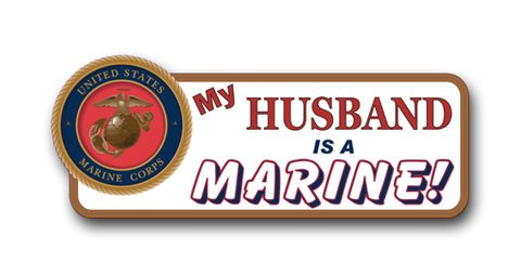 My Husband Is A Marine Vinyl Transfer  Bumper Sticker