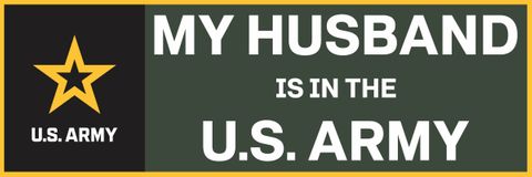 My Husband is In The Army Vinyl Transfer Bumper Sticker