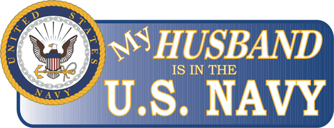 My Husband Is In The Navy Vinyl Transfer Bumper Sticker
