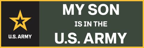 My Son Is In The Army Vinyl Transfer Bumper Sticker
