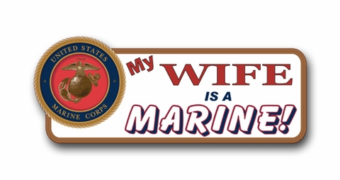 My Wife Is A Marine Vinyl Transfer Bumper Sticker