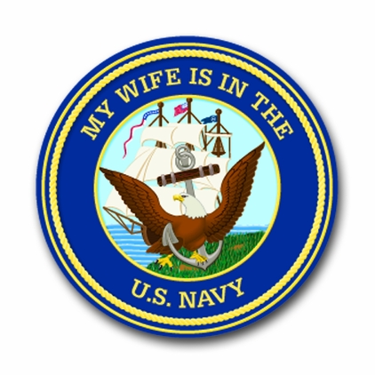 MY WIFE IS IN THE NAVY VINYL TRANSFER DECAL