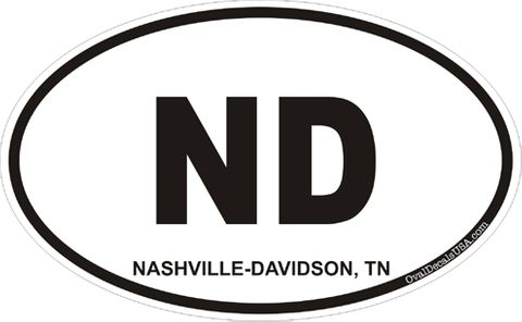 Nashville Davidson Tennessee Oval Decal