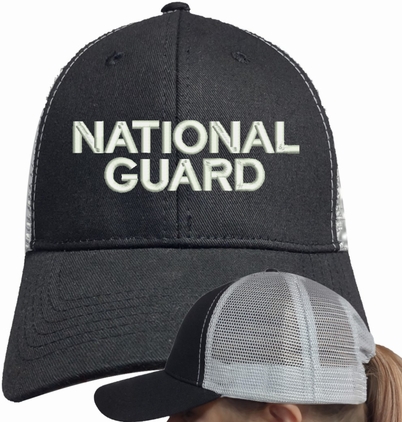 National Guard Text Only Mesh-Back Ponytail Cap