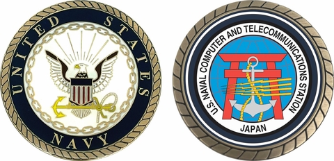 Naval Computer and Telecommunications Japan Challenge Coin