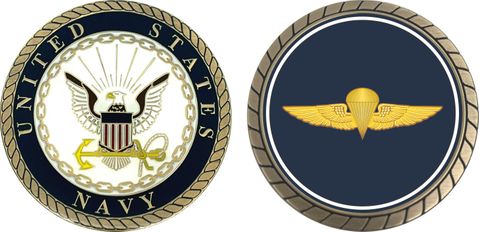 Naval Parachutist Challenge Coin
