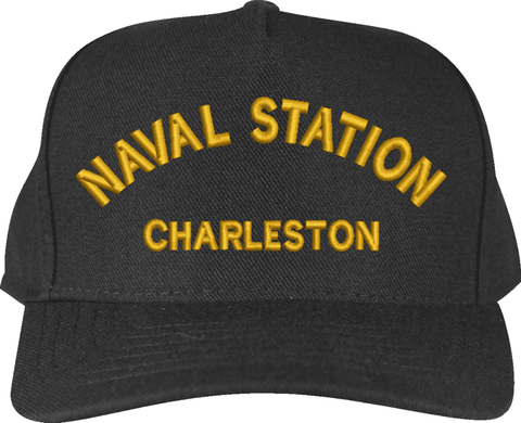 Naval Station Charleston Text Only Custom Embroidered Cap