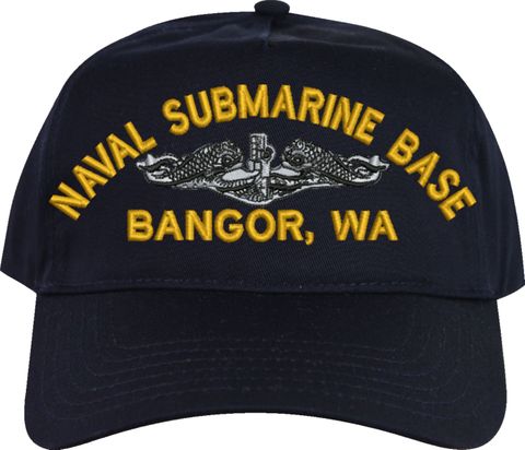 Naval Sub Base Bangor with Dolphins Embroidered Cap