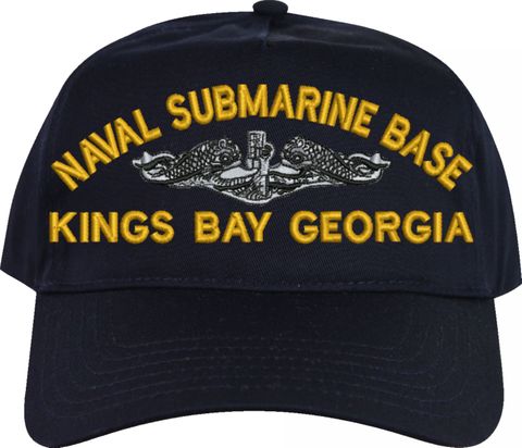 Naval Submarine Base Kings Bay with Dolphins Embroidered Cap