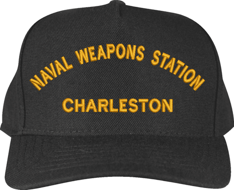 Naval Weapons Station Charleston Text Only Custom Embroidered Cap