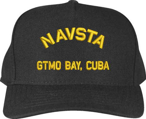NAVSTA GTMO Bay, Cuba Text Only Custom Embroidered Cap