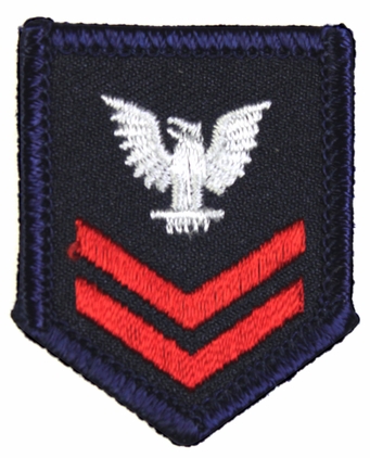 Navy 2nd Class E5 Insignia Collar Device Pair of 1.75 Inch Patches