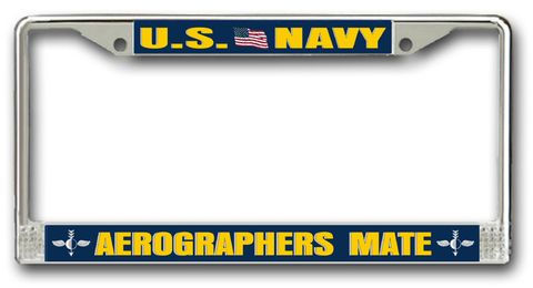 Navy Aerographers Mate AG Chrome License Plate Frame