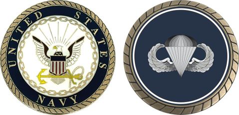 Navy Basic Parachutist Challenge Coin