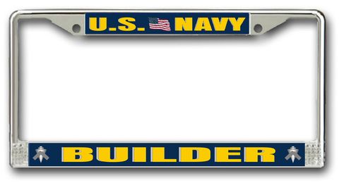 Navy Builder BU Chrome License Plate Frame