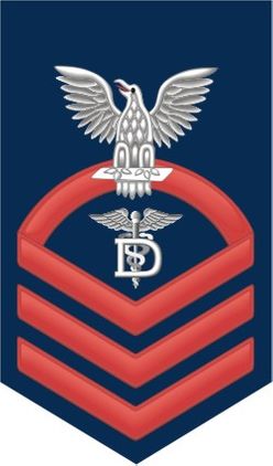 Navy Chief Red E-7 Dental Technician DT Decal Sticker