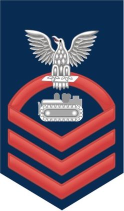 Navy Chief Red E-7 Equipment Operator Decal Sticker