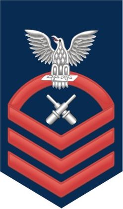 Navy Chief Red E-7 Gunner's Mate GM Decal Sticker