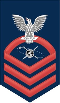 Navy Chief Red E-7 Mass Communications MC Decal Sticker