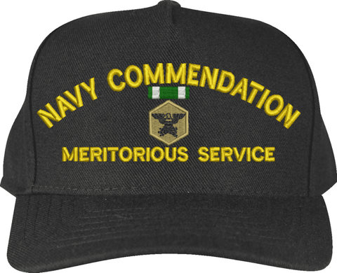 Navy Commendation, Meritorious Service with Medal Custom Embroidered Cap