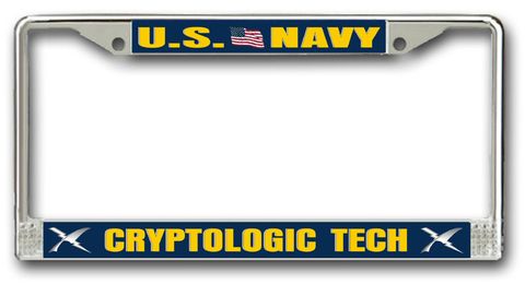 Navy Cryptologic Technician CT Chrome License Plate Frame