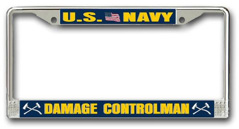 Navy Damage Controlman DC Chrome License Plate Frame
