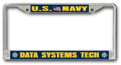 Navy Data Systems Technician DS Chrome License Plate Frame
