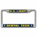 Navy Dental Technician DT Chrome License Plate Frame
