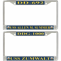 Navy Destroyer License Plate Frame Thumbnail Illustration