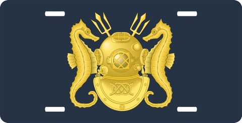 Navy Diving Officer License Plate