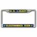 Navy Electronics Tech Chrome License Plate Frame