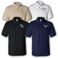 Navy Embroidered Insignia Polo Shirts Thumbnail Illustration