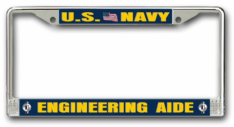 Navy Engineering Aide EA Chrome License Plate Frame