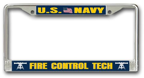 Navy Fire Control Technician FT Chrome License Plate Frame