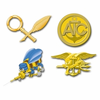 Navy Gold Combat Badge Vinyl Transfer Decals Thumbnail Illustration
