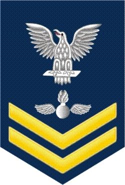 Navy Gold E-5 Aviation Ordnanceman AO Decal Sticker