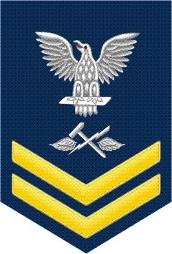 Navy Gold E-5 Aviation Support Equipment Tech AS Decal Sticker