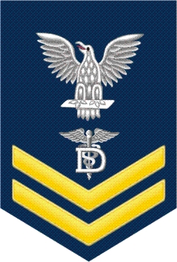 Navy Gold E-5 Dental Technician DT Decal Sticker