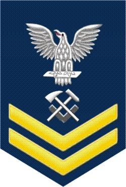 Navy Gold E-5 Hull Maintenance Technician HT Decal Sticker