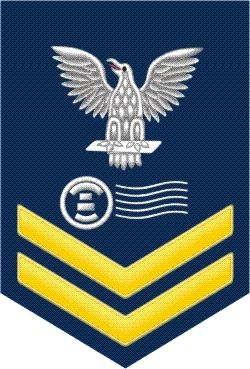 Navy Gold E-5 Postal Clerk PC Decal Sticker