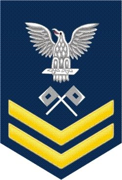 Navy Gold E-5 Signalman SM Decal Sticker