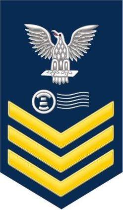 Navy Gold E-6 Postal Clerk PC Decal Sticker