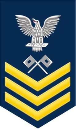 Navy Gold E-6 Signalman SM Decal Sticker