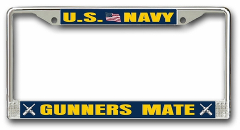 Navy Gunners Mate GM Chrome License Plate Frame